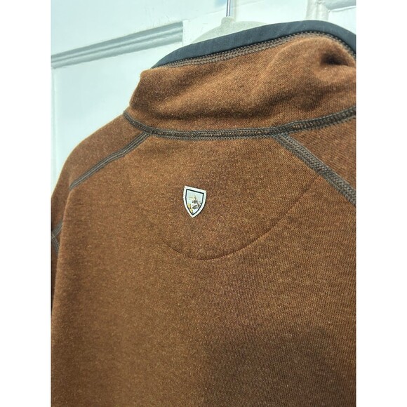 Kuhl Pullover Mens Large Orange Quarter Zip Revel Sweater Outdoors Hiking Skiing - Picture 6 of 10